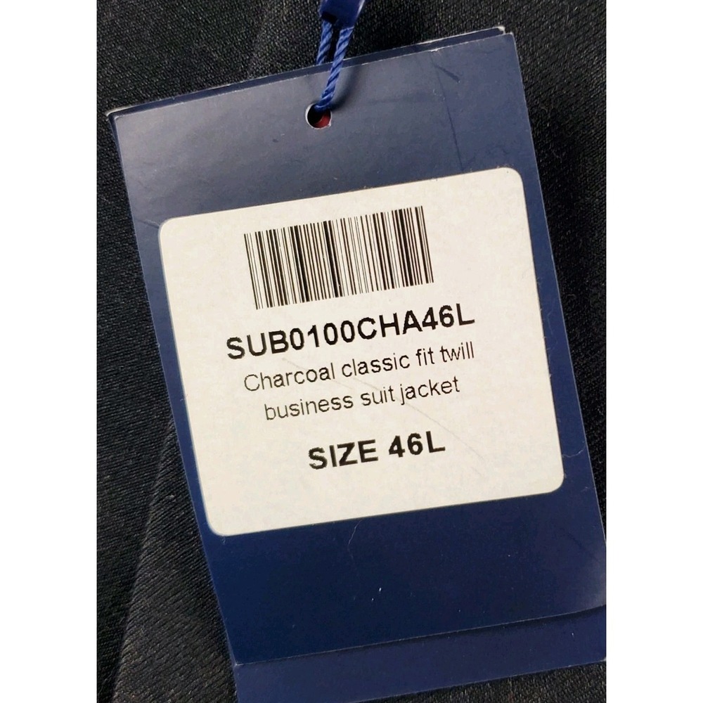 Charles Tyrwhitt Blazer Mens 46 L Charcoal Wool 110s Twill Suit Jacket Business - Picture 7 of 16